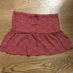 Red floral skirt
